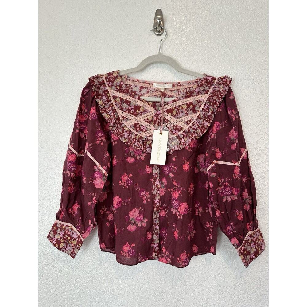 NWT LoveShackFancy X REVOLVE Morrison Spiced Apple Red Cottagecore Peasant Top M